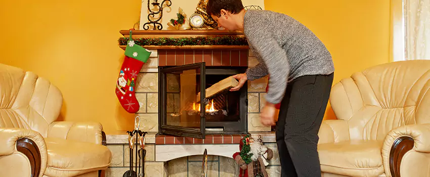 Rusted Metal Fireplace Restoration in Quincy, Massachusetts