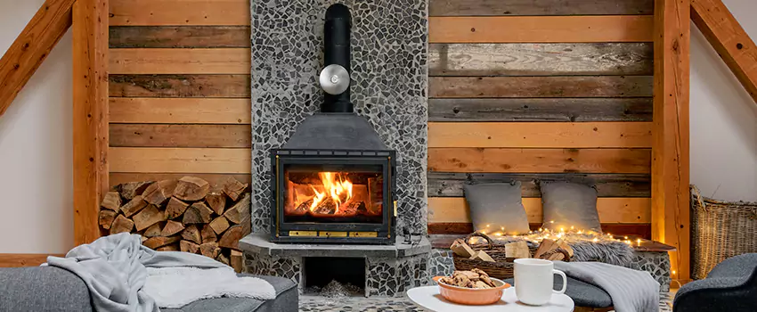 Thelin Hearth Products Direct Vent Gas Stove Fireplace Inspection in Quincy, Massachusetts